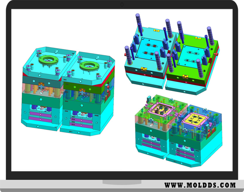全3D雙色（雙料）注塑模具設計，二次頂出機構